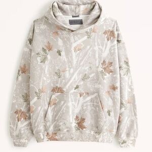 New abercrombie Essiential popover hoodie camo light! Size Large Long!